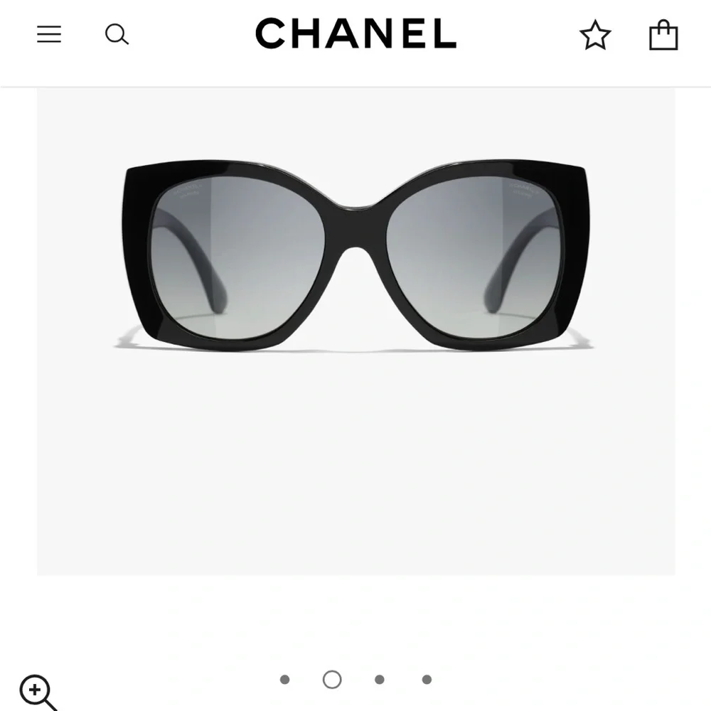 Chanel charming heart large square polarized sunglasses black w/case - Picture 5 of 9